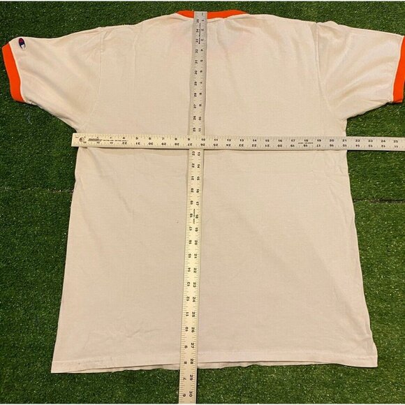 Vintage Oklahoma State Cowboys shirt mens large Champion 90s white orange X - Picture 10 of 10
